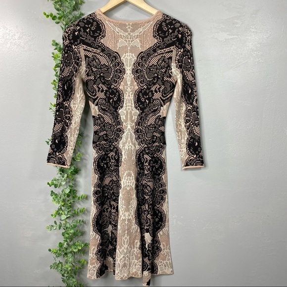 BCBGMaxAzria Bare Pink Black Lace Alma Dress - Picture 11 of 14